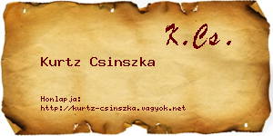 Kurtz Csinszka névjegykártya